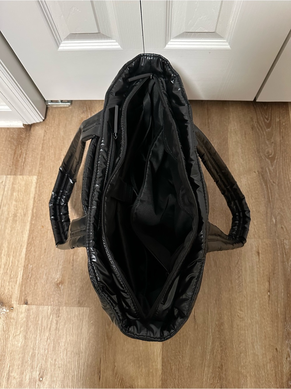 Luka Expandable Laptop Tote in Glazed Black - Picture 5 of 7